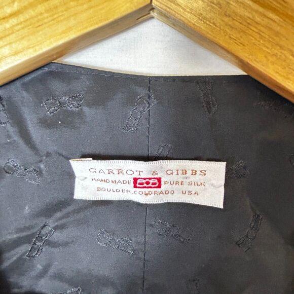 Carrot & Gibbs Men's Silver Gray 100% Silk Paisley Hand-Crafted Suit Vest Sz 42 - Picture 4 of 14